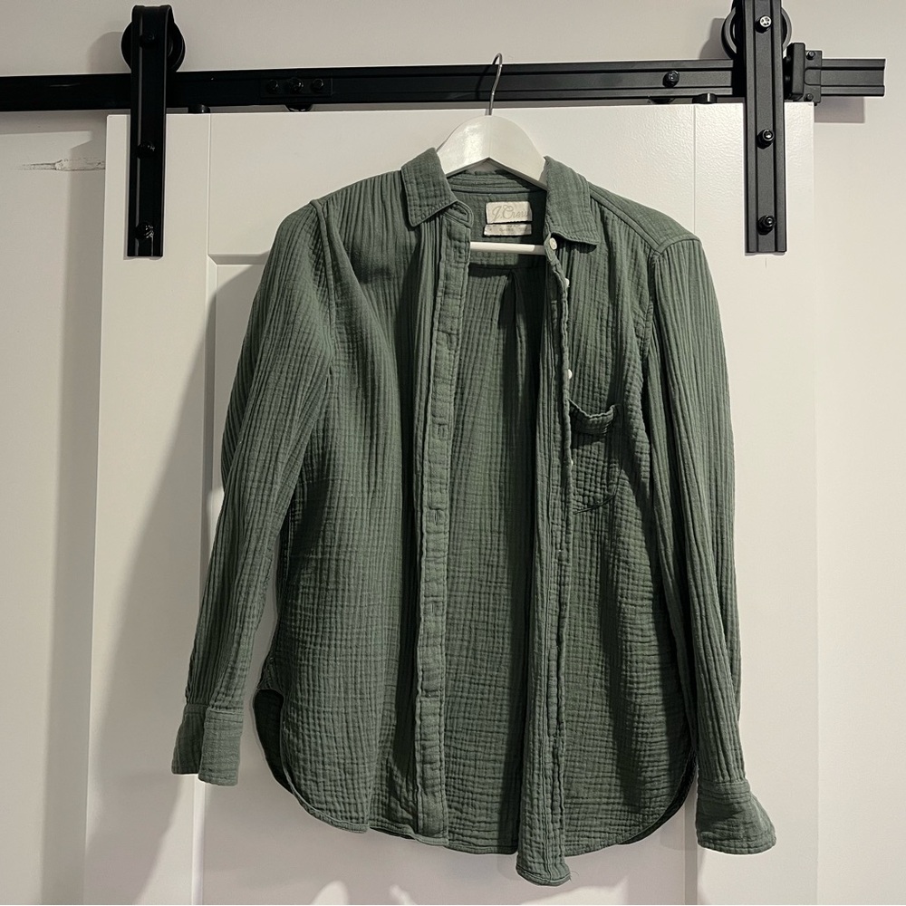 J. Crew Olive Green Button-Down Shirt